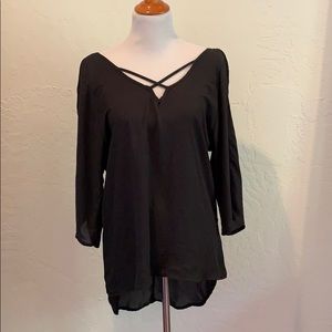 Black asymmetrical top free size Brandy Melville